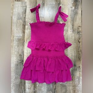 Vibrant Fuchsia Ruffle Mini Dress